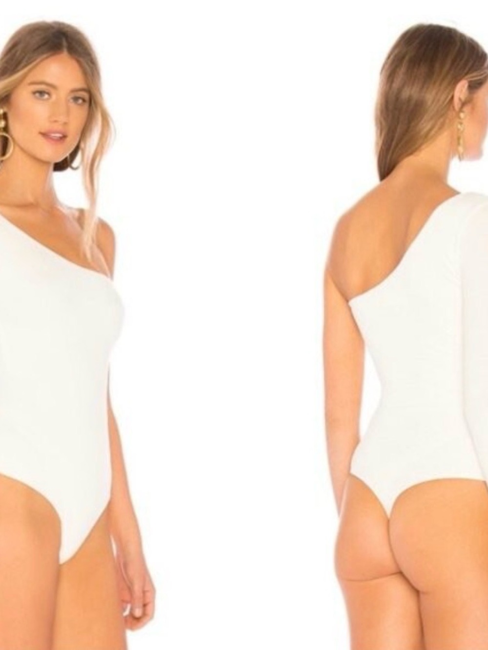 Privacy Please One-Shoulder White Kids One-Piece Bodysuit